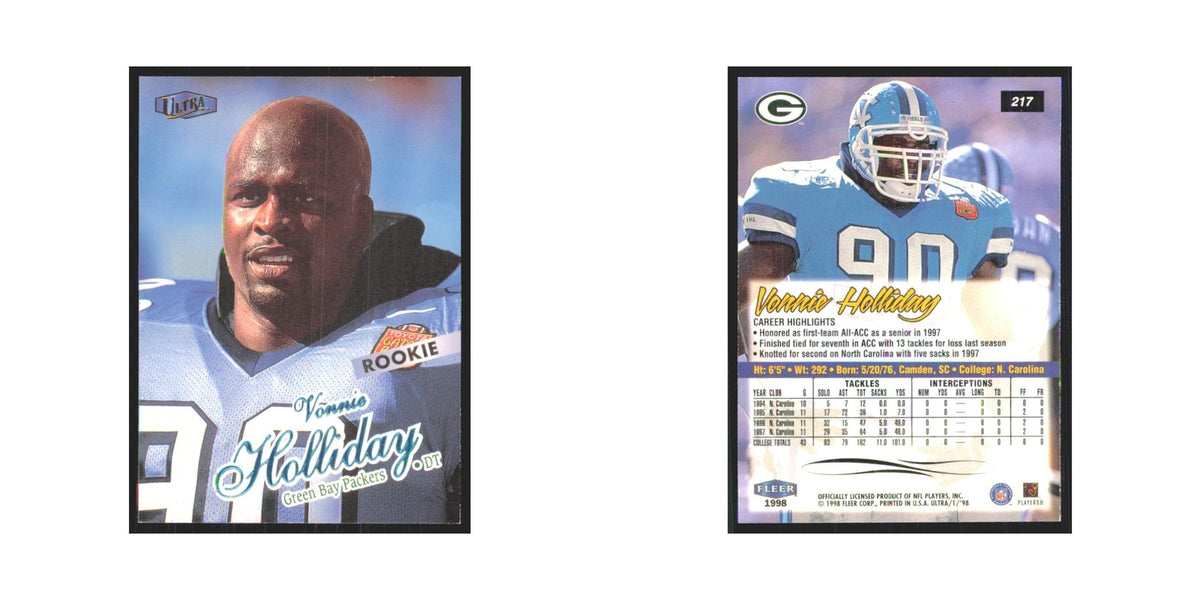 Vonnie Holliday Rookie 1998 Fleer Ultra #217 Green Bay Packers Football Card NM