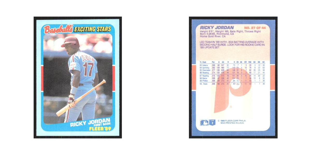 Ricky Jordan 1989 Fleer Exciting Stars #27.0 Philadelphia Phillies NM