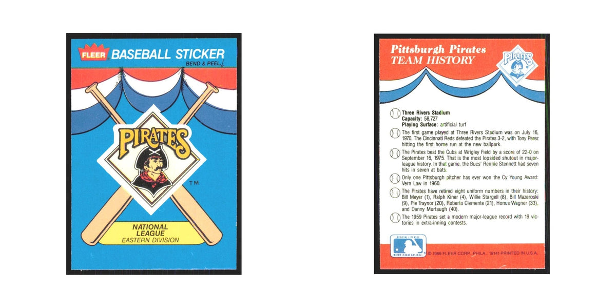 Team History 1989 Fleer Exciting Stars #nan Pittsburgh Pirates Baseball Card NM