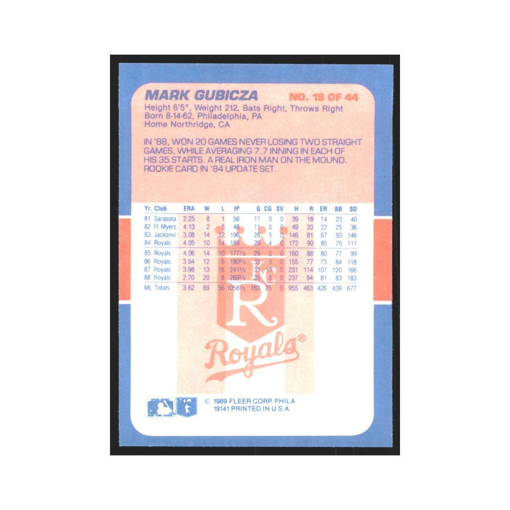 Mark Gubicza 1989 Fleer Exciting Stars #19.0 Kansas City Royals Baseball Card NM
