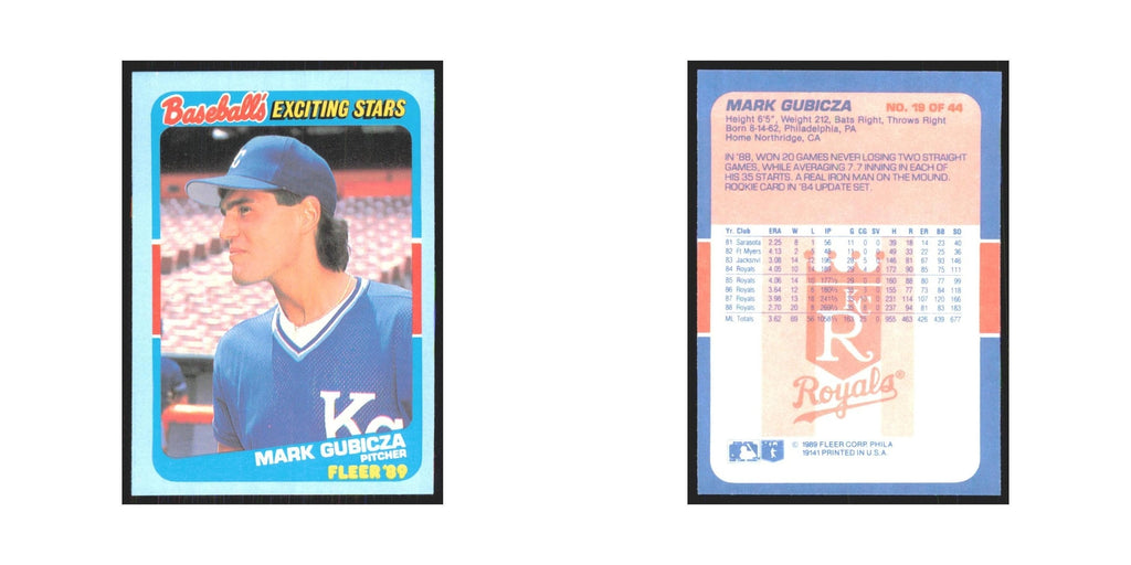 Mark Gubicza 1989 Fleer Exciting Stars #19.0 Kansas City Royals Baseball Card NM