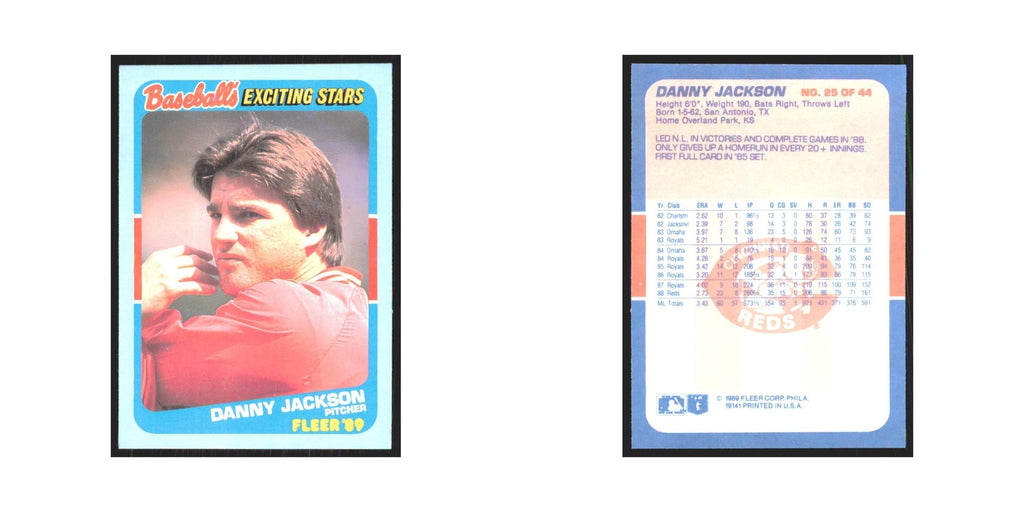 Danny Jackson 1989 Fleer Exciting Stars #25.0 Cincinnati Reds Baseball Card NM