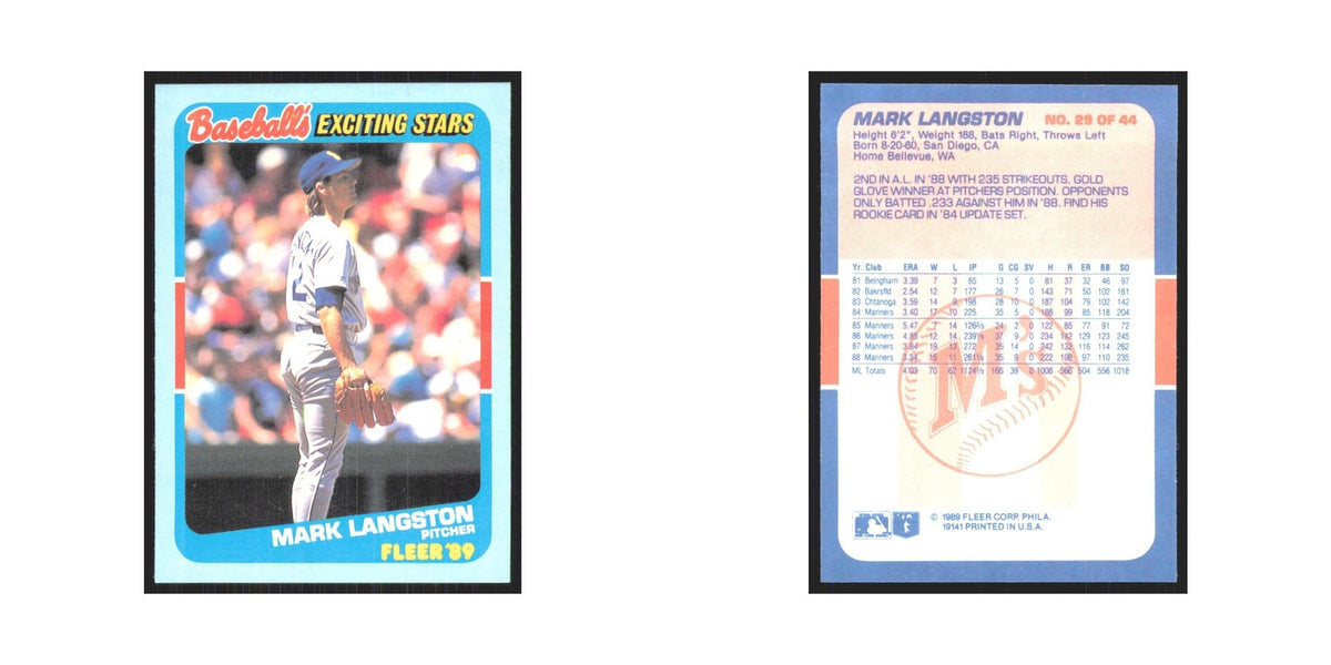 Mark Langston 1989 Fleer Exciting Stars #29.0 Seattle Mariners Baseball Card NM