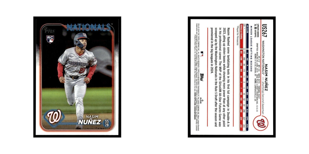 Nasim Nunez Rookie 2024 Topps Update #US267 Washington Nationals NM