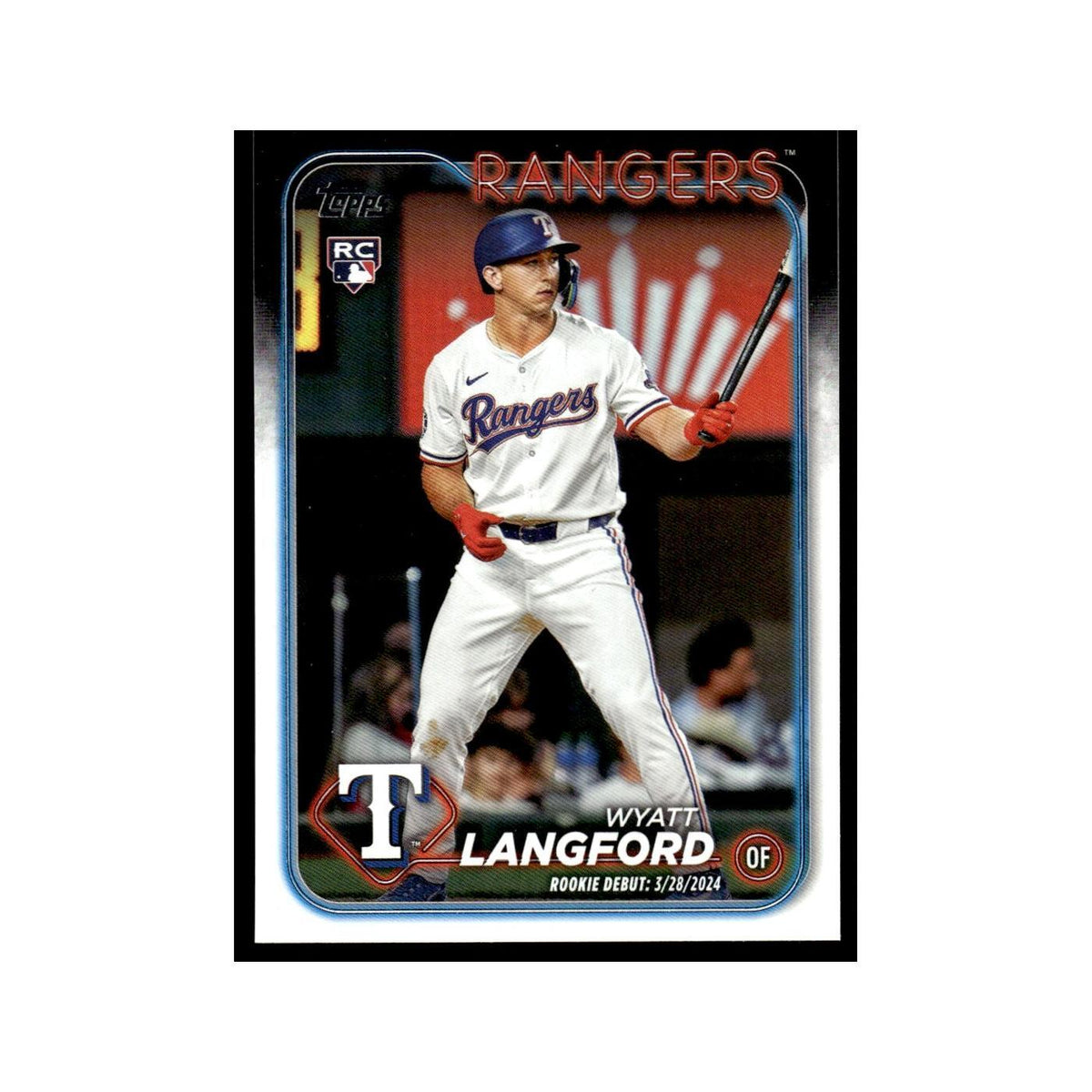 Wyatt Langford Rookie 2024 Topps Update #US341 Texas Rangers Baseball Card NM
