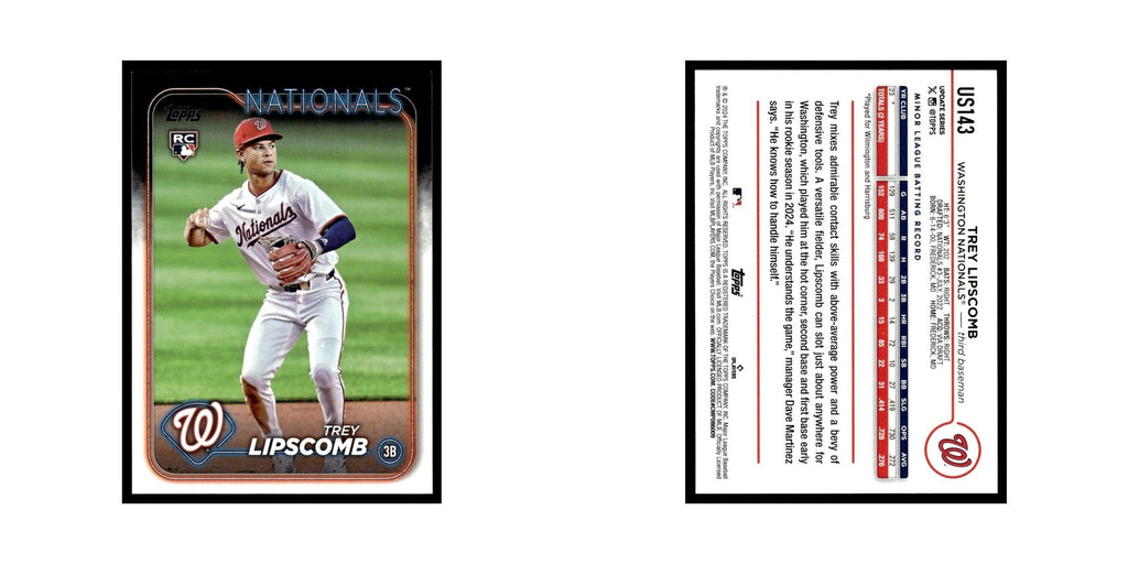 Trey Lipscomb Rookie 2024 Topps Update #US143 Washington Nationals NM