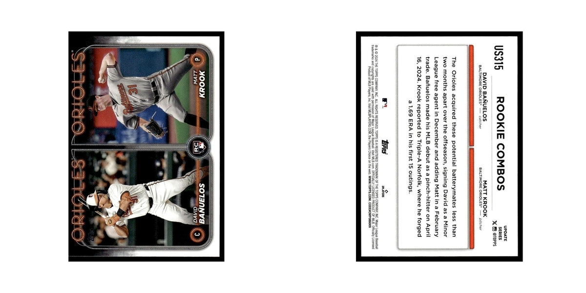 David Banuelos   Matt Krook Rookie 2024 Topps Update #US315 Baltimore Orioles NM