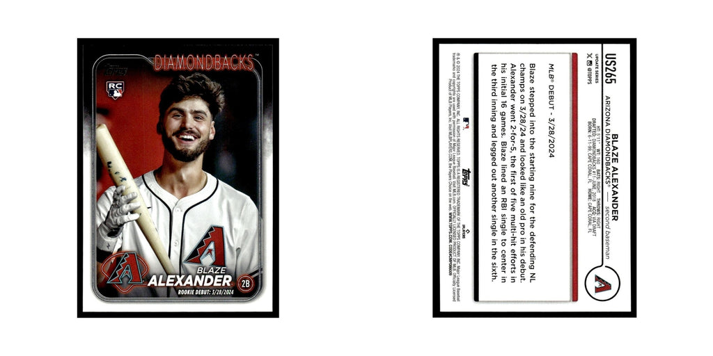 Blaze Alexander Rookie 2024 Topps Update #US265 Arizona Diamondbacks NM