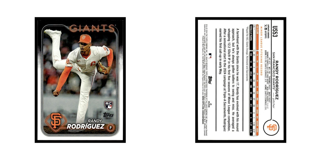 Randy Rodríguez Rookie 2024 Topps Update #US53 San Francisco Giants NM