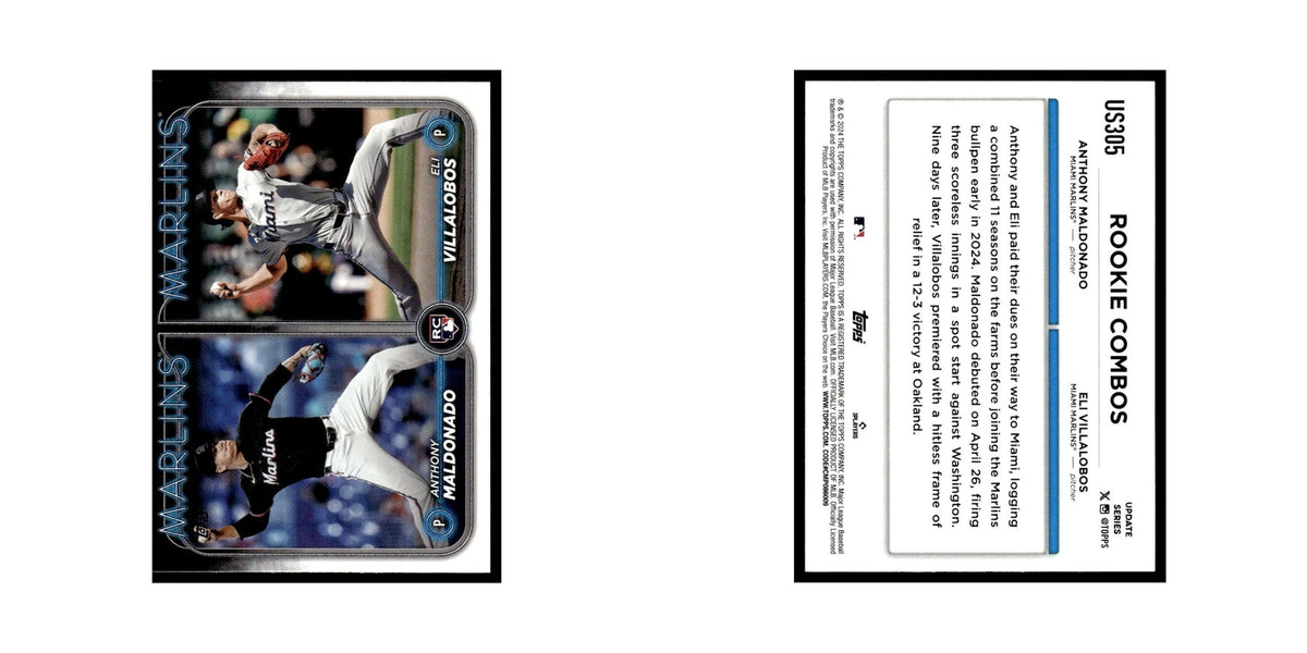 Eli Villalobos   Anthony Maldonado Rookie 2024 Topps Update #US305 Marlins NM