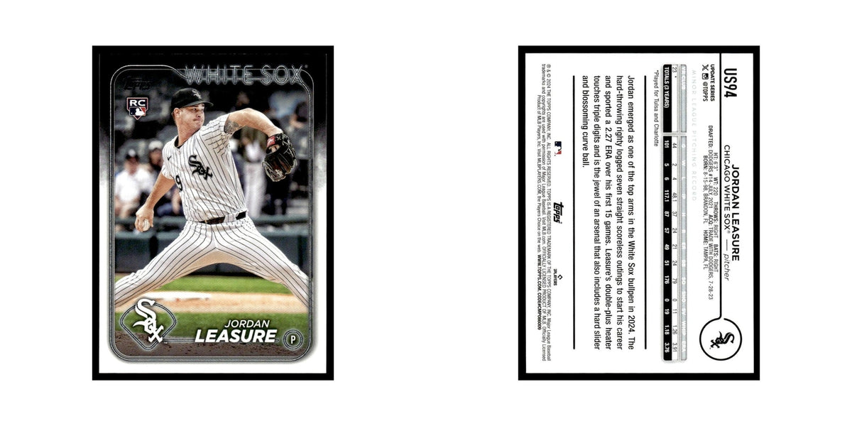 Jordan Leasure Rookie 2024 Topps Update #US94 Chicago White Sox Baseball Card NM