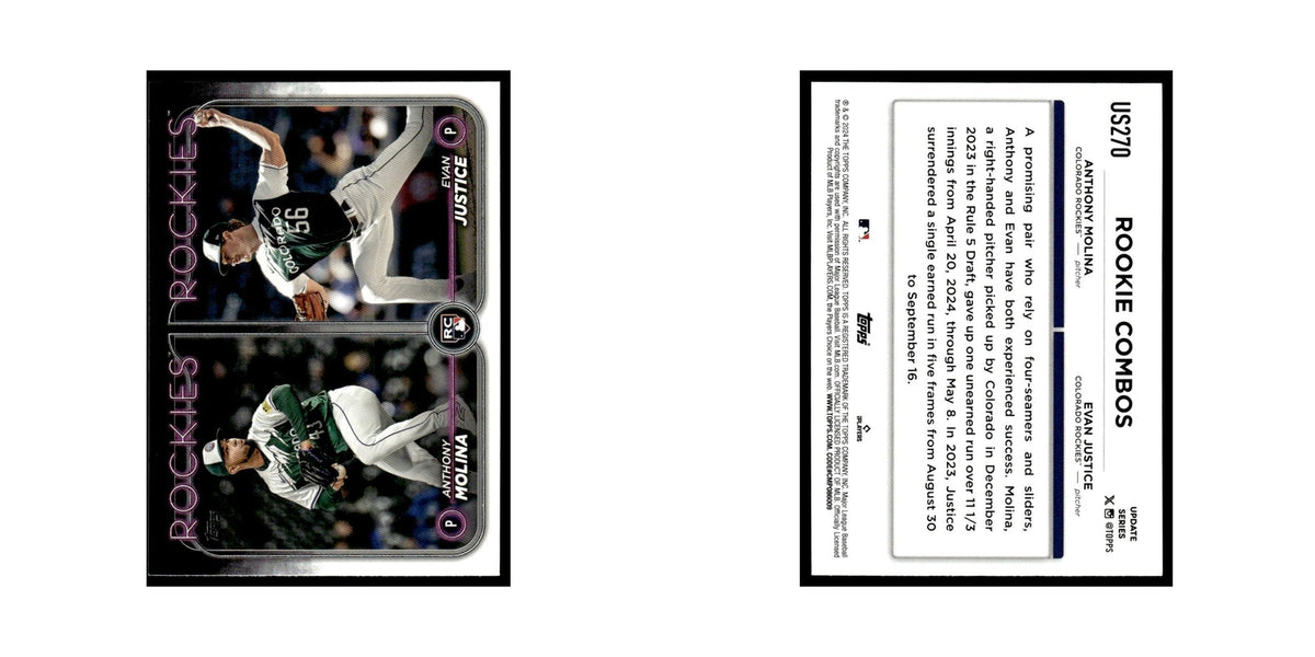 Evan Justice   Anthony Molina Rookie 2024 Topps Update #US270 Rockies NM