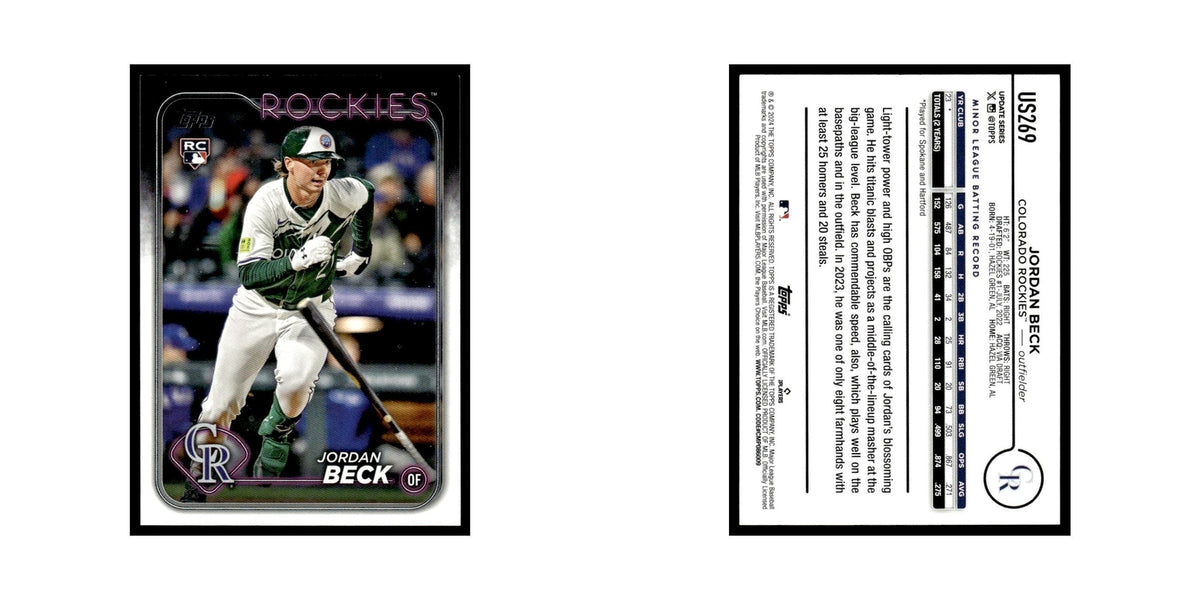 Jordan Beck Rookie 2024 Topps Update #US269 Colorado Rockies Baseball Card NM