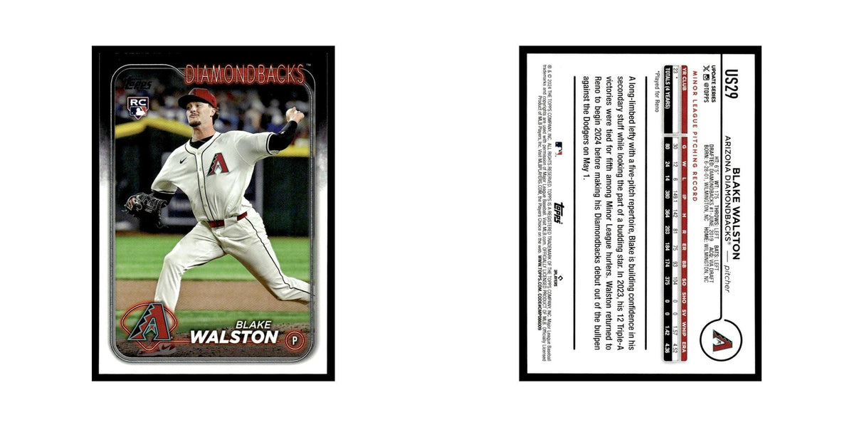 Blake Walston Rookie 2024 Topps Update #US29 Arizona Diamondbacks NM