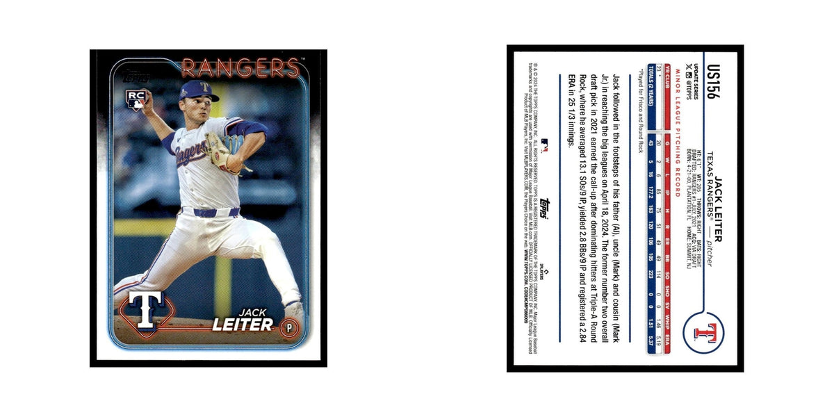 Jack Leiter Rookie 2024 Topps Update #US156 Texas Rangers Baseball Card NM