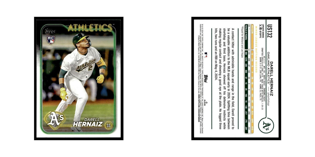 Darell Hernaiz Rookie 2024 Topps Update #US132 Oakland Athletics NM