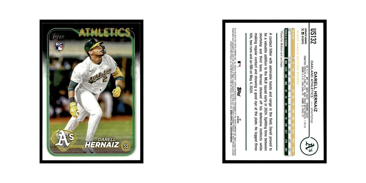 Darell Hernaiz Rookie 2024 Topps Update #US132 Oakland Athletics NM