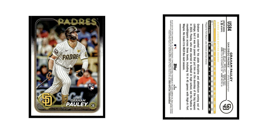 Graham Pauley Rookie 2024 Topps Update #US84 San Diego Padres Baseball Card NM