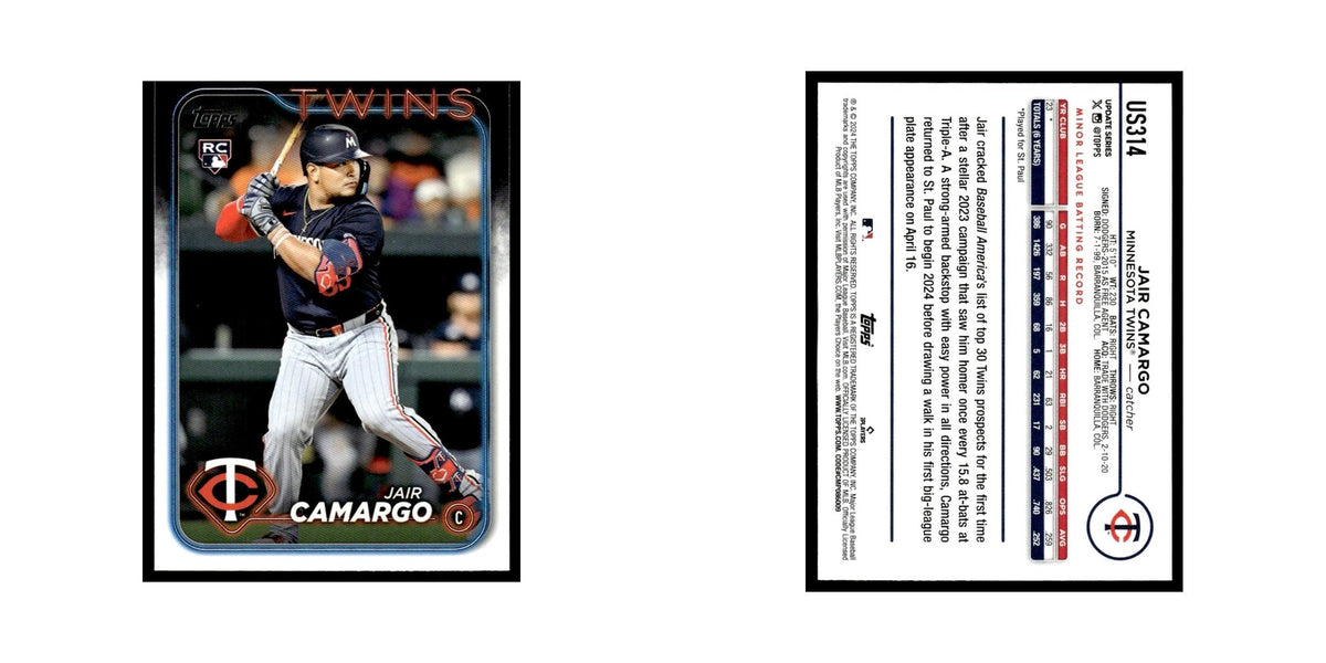 Jair Camargo Rookie 2024 Topps Update #US314 Minnesota Twins Baseball Card NM