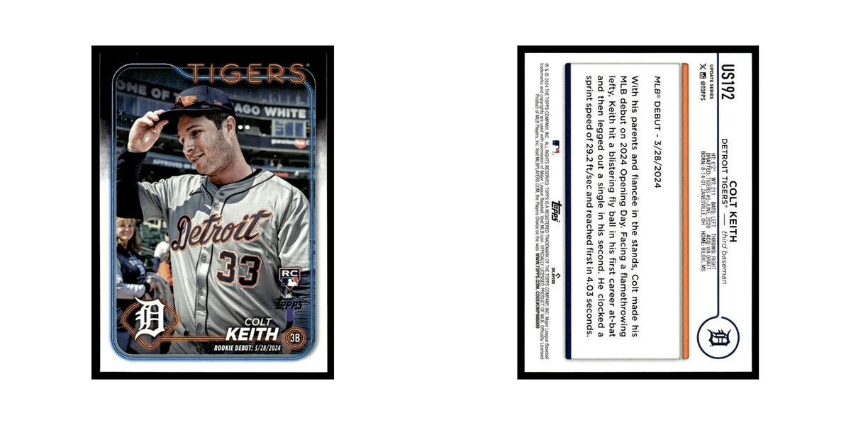 Colt Keith Rookie 2024 Topps Update #US192 Detroit Tigers Baseball Card NM