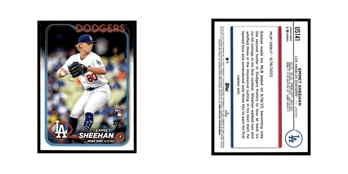 Emmet Sheehan Rookie 2024 Topps Update #US141 Los Angeles Dodgers NM