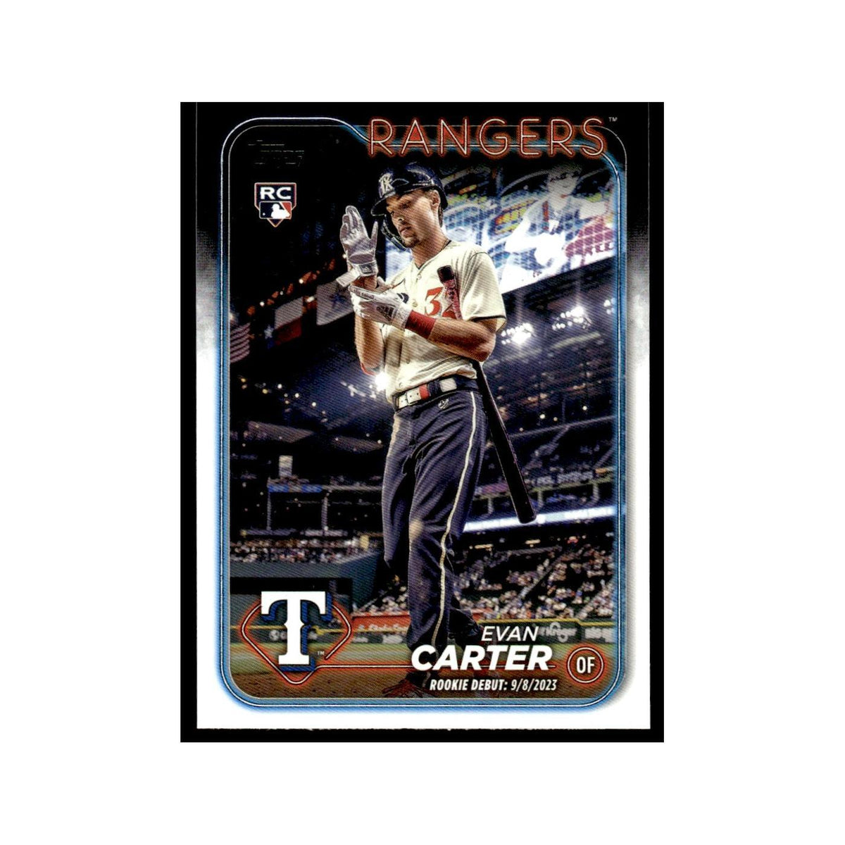 Evan Carter Rookie 2024 Topps Update #US58 Texas Rangers Baseball Card NM