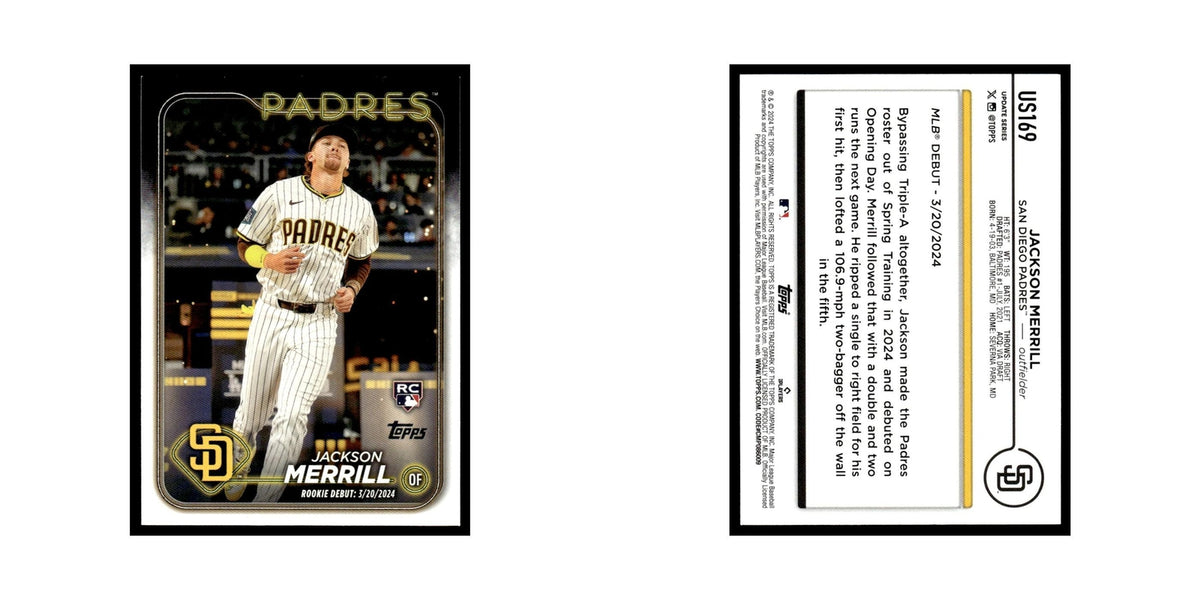 Jackson Merrill Rookie 2024 Topps Update #US169 San Diego Padres NM