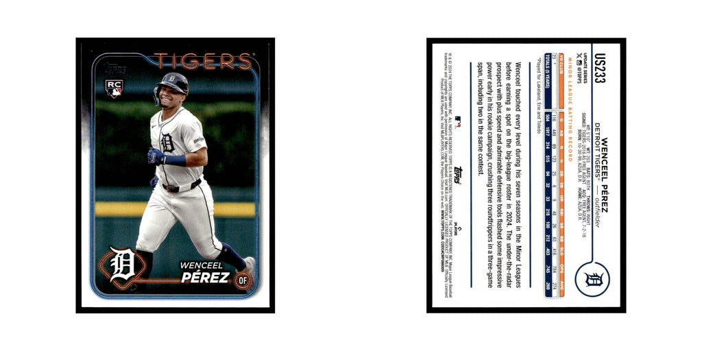 Wenceel Perez Rookie 2024 Topps Update #US233 Detroit Tigers Baseball Card NM