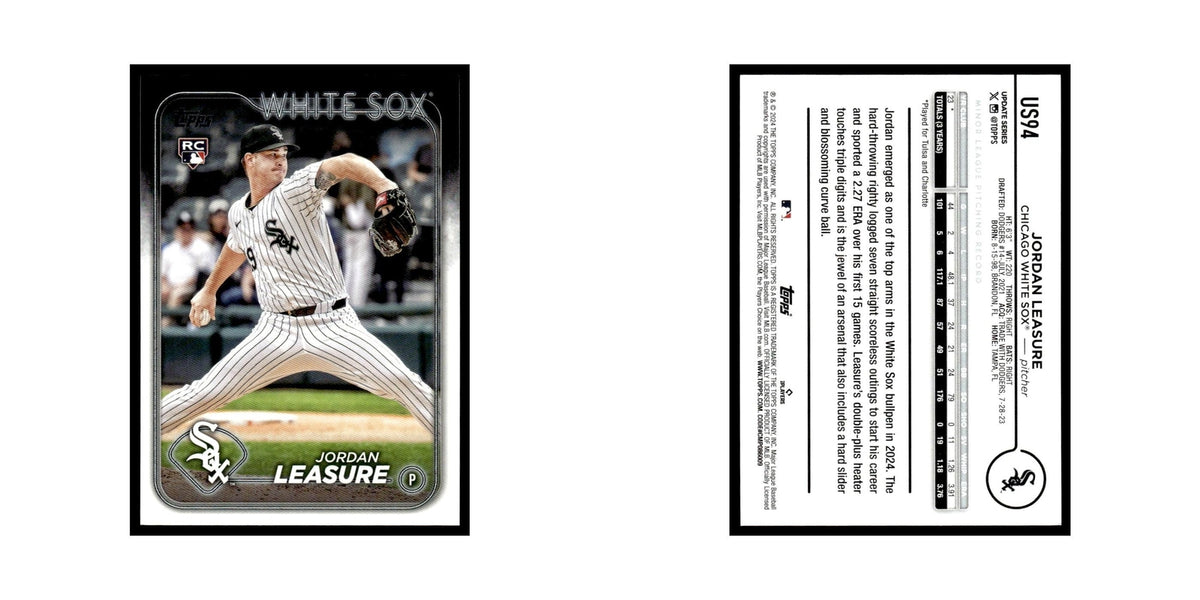 Jordan Leasure Rookie 2024 Topps Update #US94 Chicago White Sox Baseball Card NM
