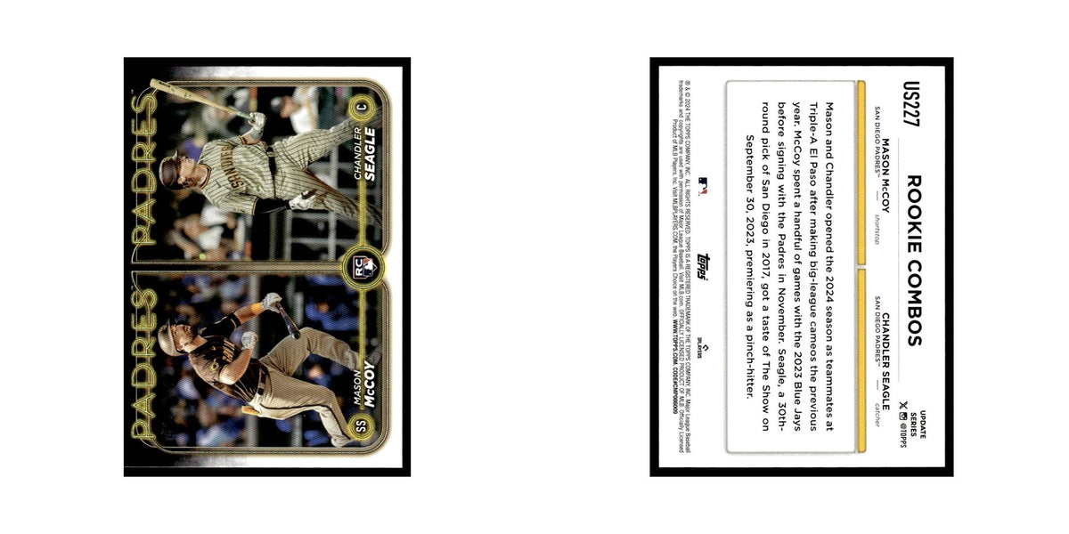 Chandler Seagle   Mason McCoy Rookie 2024 Topps Update #US227 Padres NM