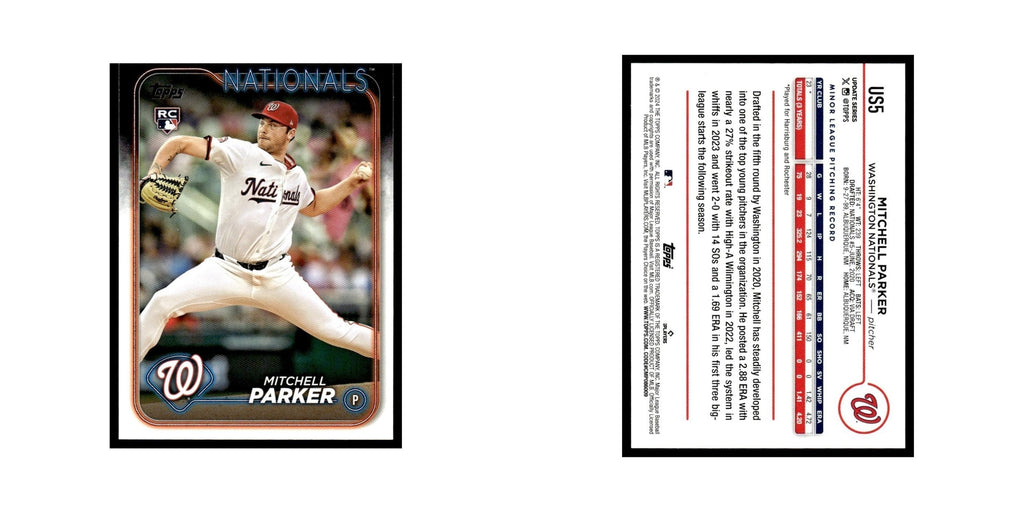Mitchell Parker Rookie 2024 Topps Update #US5 Washington Nationals NM