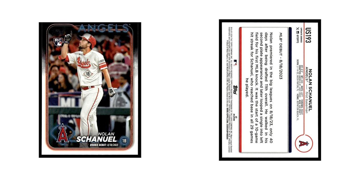 Nolan Schanuel Rookie 2024 Topps Update #US193 Los Angeles Angels NM