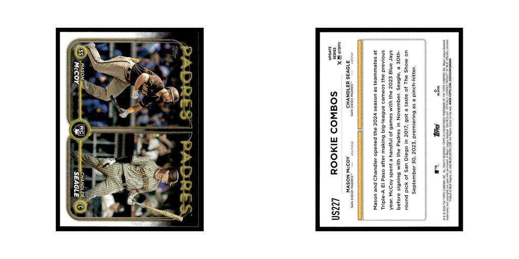 Chandler Seagle   Mason McCoy Rookie 2024 Topps Update #US227 Padres NM