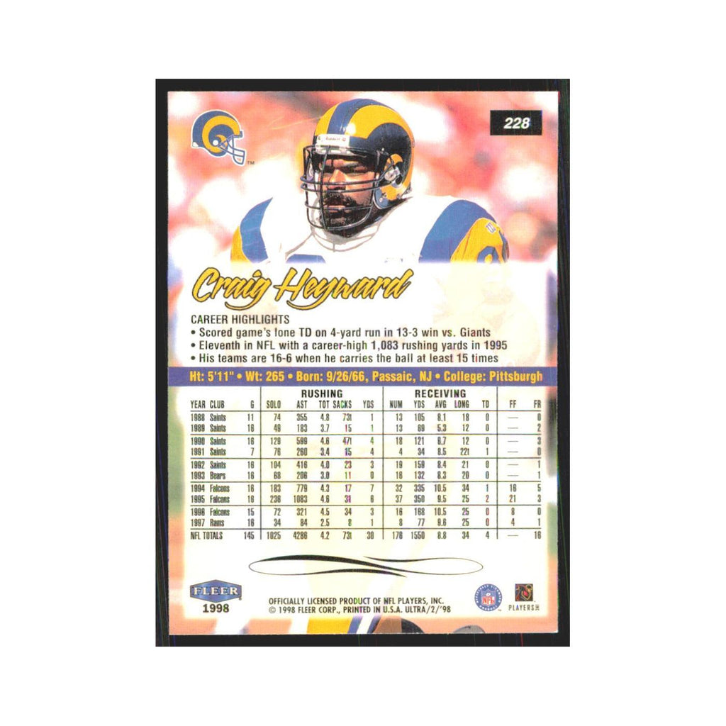 Curtis Enis 1998 Fleer Ultra #228 St. Louis Rams Football Card NM