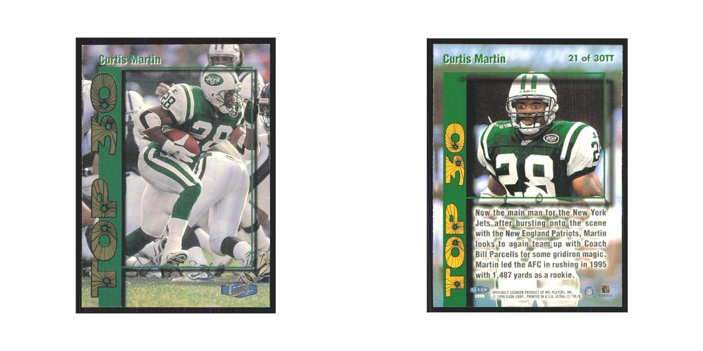 Curtis Martin 1998 Fleer Ultra #21 New England Patriots Football Card NM