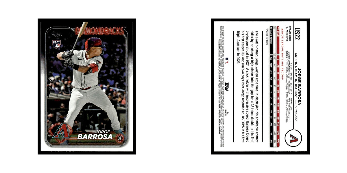 Jorge Barrosa Rookie 2024 Topps Update #US22 Arizona Diamondbacks NM