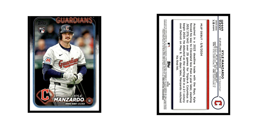 Kyle Manzardo Rookie 2024 Topps Update #US337 Cleveland Guardians NM