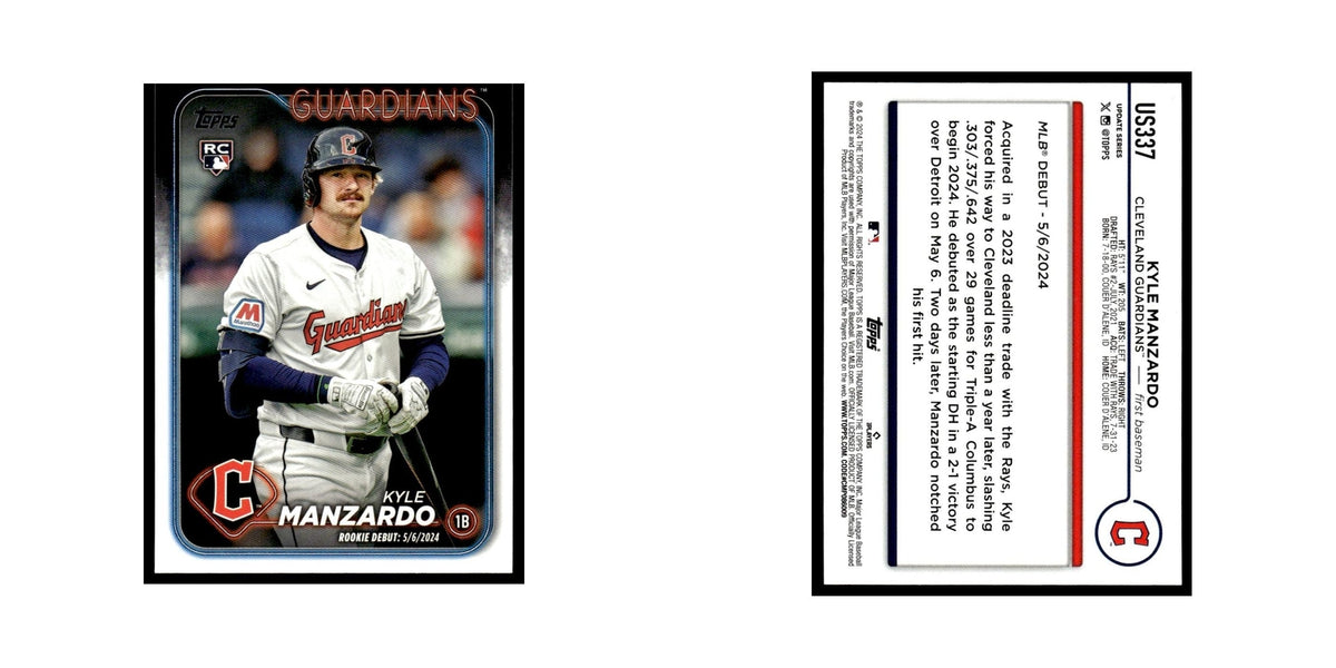 Kyle Manzardo Rookie 2024 Topps Update #US337 Cleveland Guardians NM