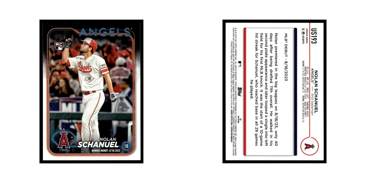 Nolan Schanuel Rookie 2024 Topps Update #US193 Los Angeles Angels NM