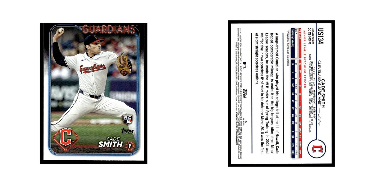 Cade Smith Rookie 2024 Topps Update #US134 Cleveland Guardians Baseball Card NM