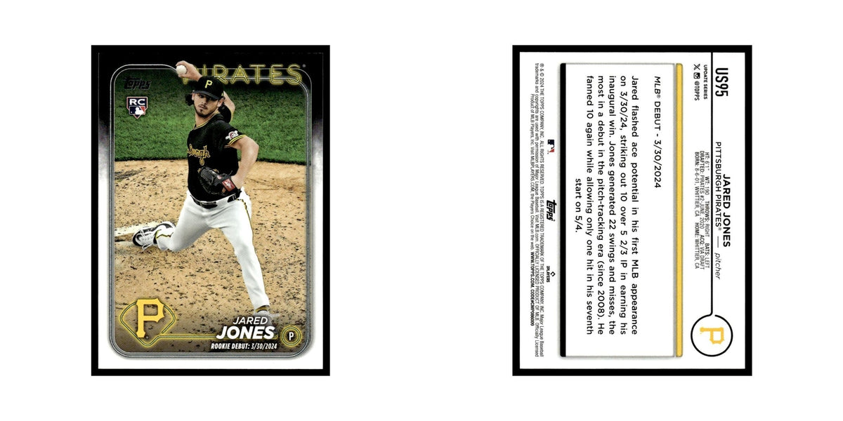 Jared Jones Rookie 2024 Topps Update #US95 Pittsburgh Pirates Baseball Card NM