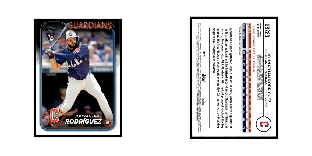 Johnathan Rodríguez Rookie 2024 Topps Update #US283 Cleveland Guardians NM