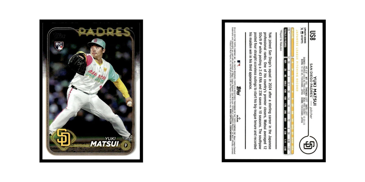 Yuki Matsui Rookie 2024 Topps Update #US8 San Diego Padres Baseball Card NM