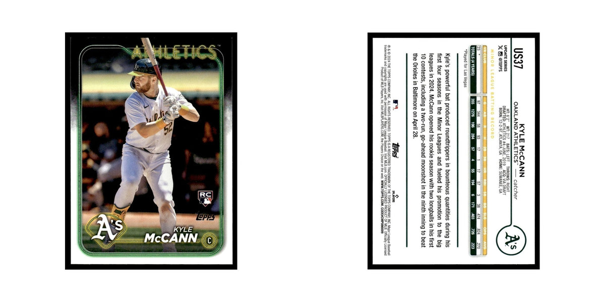 Kyle McCann Rookie 2024 Topps Update #US37 Oakland Athletics Baseball Card NM