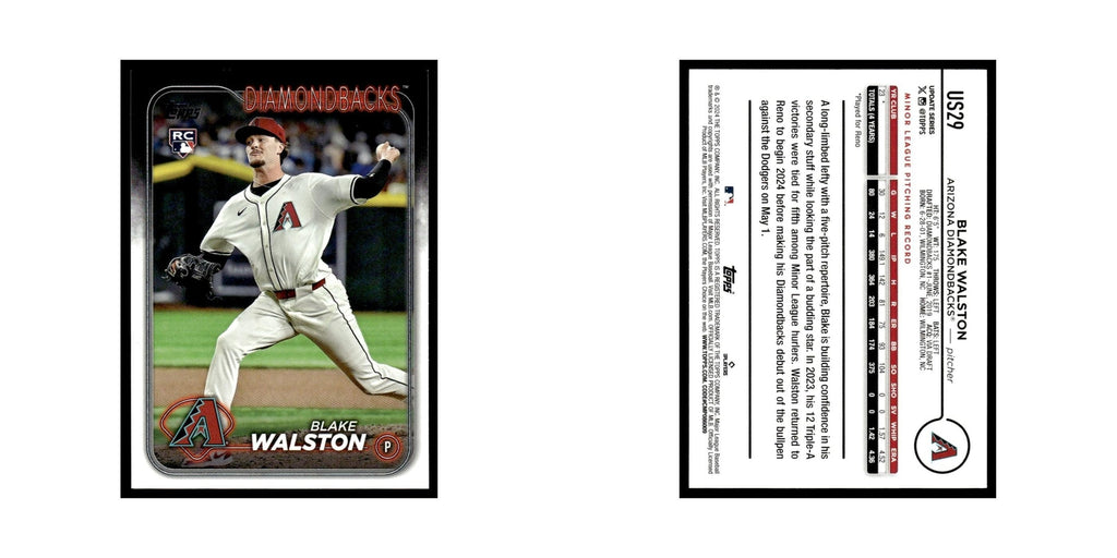 Blake Walston Rookie 2024 Topps Update #US29 Arizona Diamondbacks NM