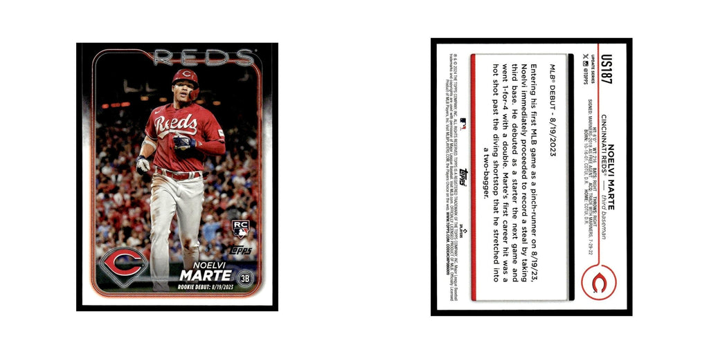 Noelvi Marte Rookie 2024 Topps Update #US187 Cincinnati Reds Baseball Card NM