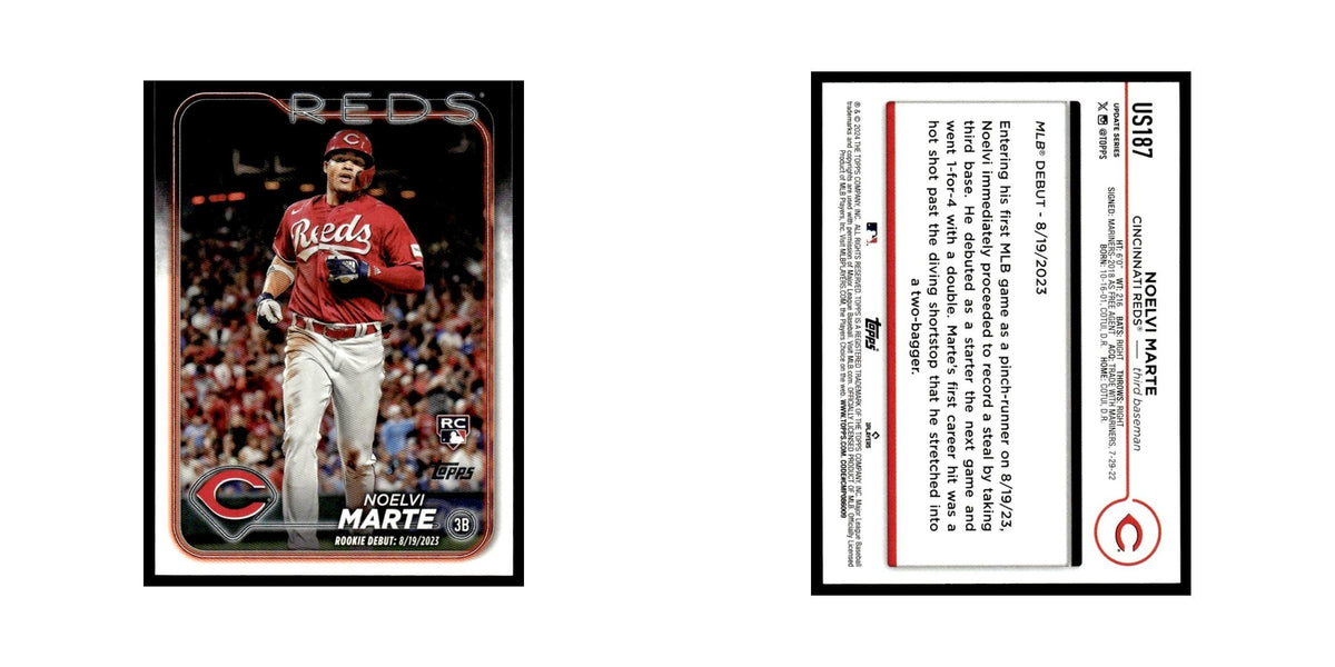Noelvi Marte Rookie 2024 Topps Update #US187 Cincinnati Reds Baseball Card NM