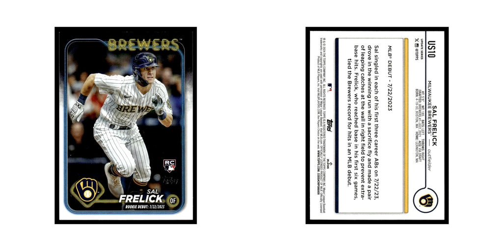 Sal Frelick Rookie 2024 Topps Update #US10 Milwaukee Brewers Baseball Card NM