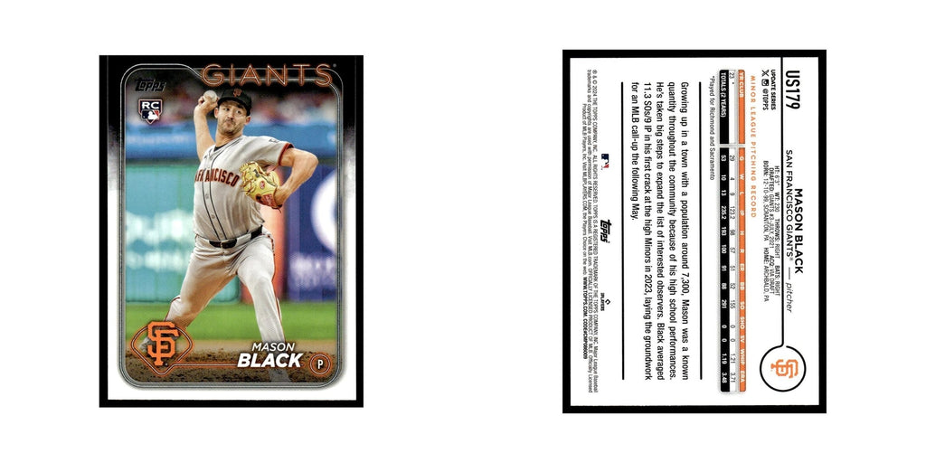 Mason Black Rookie 2024 Topps Update #US179 San Francisco Giants NM
