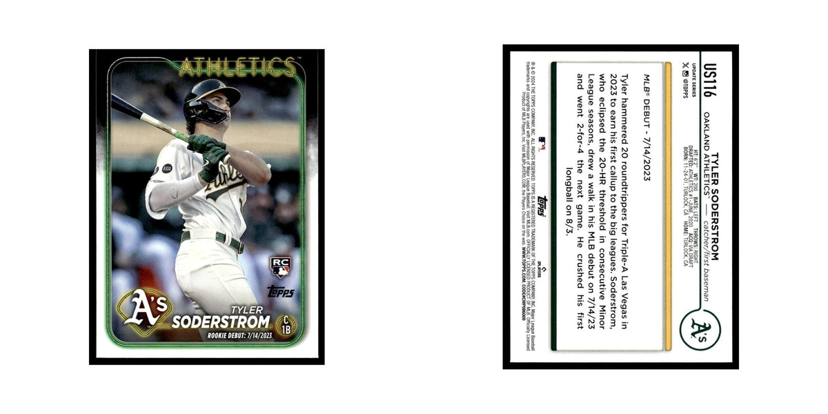 Tyler Soderstrom Rookie 2024 Topps Update #US116 Oakland Athletics NM
